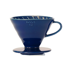 Görseli Galeri görüntüleyiciye yükleyin, Hario V60 02 Renkli Seramik Dripper — İndigo Mavisi