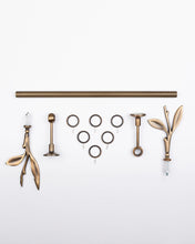 Görseli Galeri görüntüleyiciye yükleyin, Feuille 30 mm Antik Pirinç Perde Çubuğu Seti