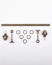 Görseli Galeri görüntüleyiciye yükleyin, Kegel 30 mm Antik Pirinç Perde Rustiği Seti