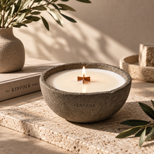 Görseli Galeri görüntüleyiciye yükleyin, Ventana Home Seramik Stone Bowl Mum — 200 ml
