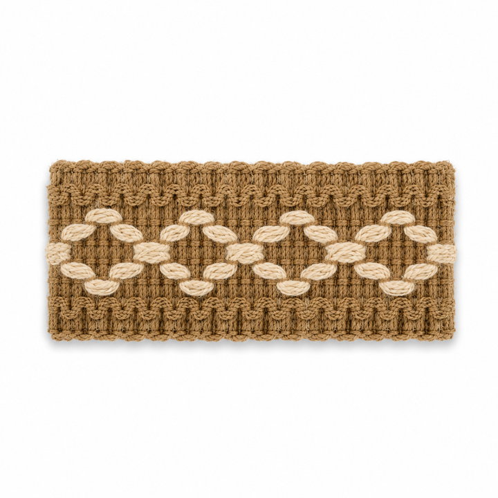 Palermo Geometrik Jüt Dokuma Bordür Natürel & Ekru (3 cm) | Ventana Concept