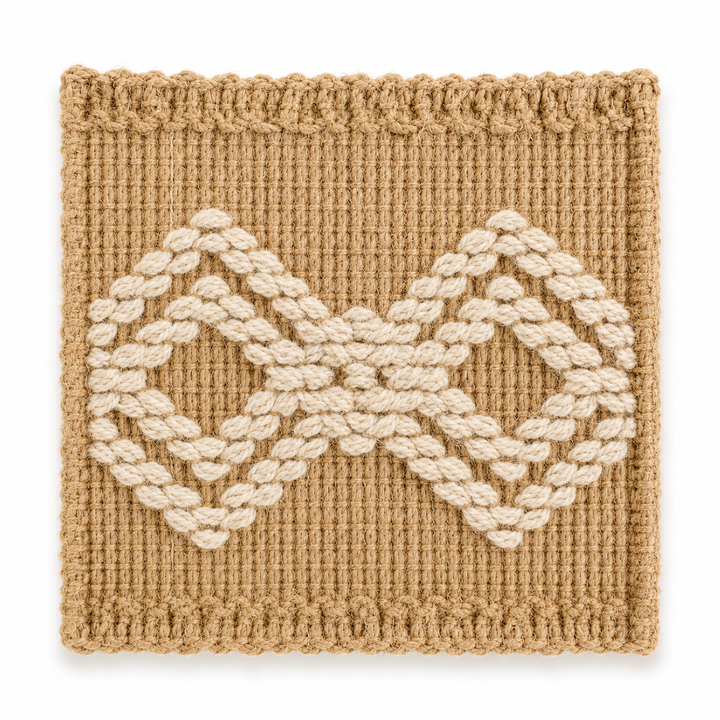 Palermo Maxi Geometrik Jüt Dokuma Bordür Natürel & Ekru (7 cm) | Ventana Concept