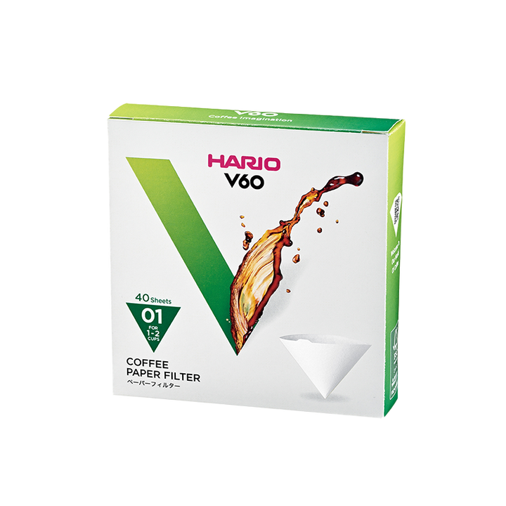 Hario V60 01 beyaz filtre kağıdı, 40 adetlik paket