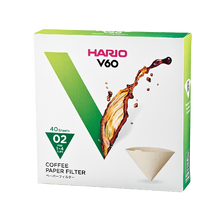 Görseli Galeri görüntüleyiciye yükleyin, Hario V60 02 naturel filtre kağıdı, 40 adetlik paket
