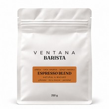 Görseli Galeri görüntüleyiciye yükleyin, Espresso Blend 250 g - Desert Sun etiketli beyaz Ventana Barista kahve paketi
