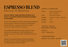 Görseli Galeri görüntüleyiciye yükleyin, ESPRESSO Ventana Barista kahve bilgi kartı arka yüz
